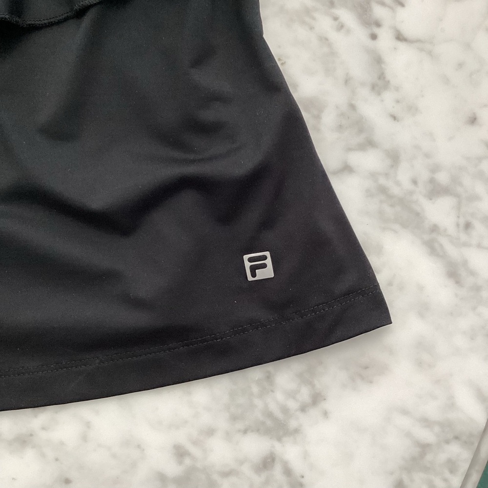 Fila Black Tank With Ruffled Front and Racer Back - Picture 3 of 9